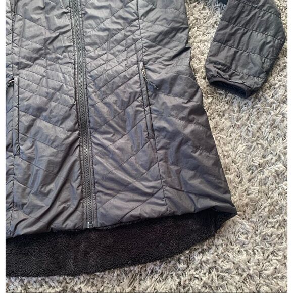 The North Face black Mossbud Insulated Reversible long PARKA JACKET COAT sz  L - Picture 4 of 10